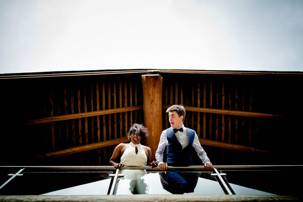 bride and groom at hidden river cabins wedding