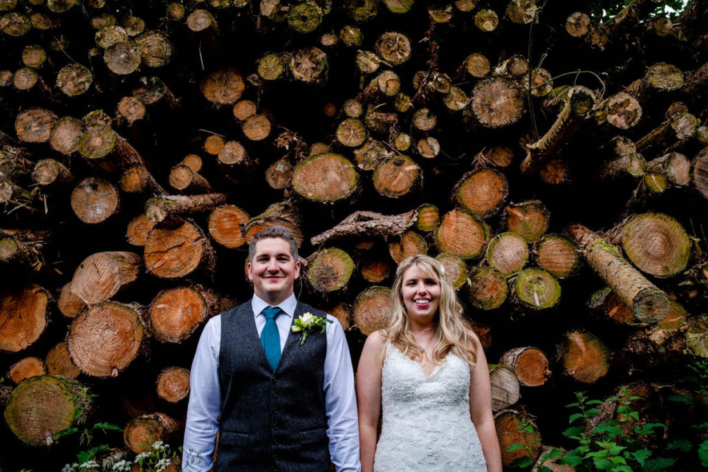 Wedding photography portrait of couple at a high barn wedding in edenhall