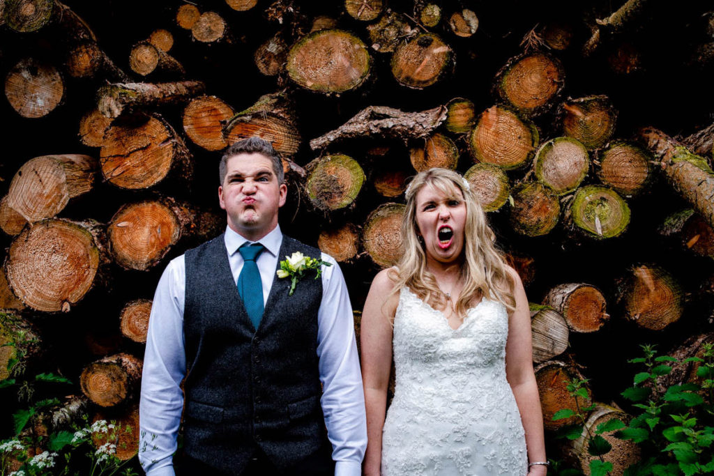 Wedding photography portrait of couple at a high barn wedding in edenhall