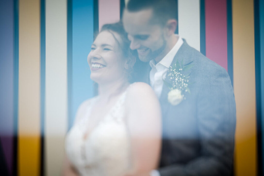 a free lensed portrait of the wedding couple
